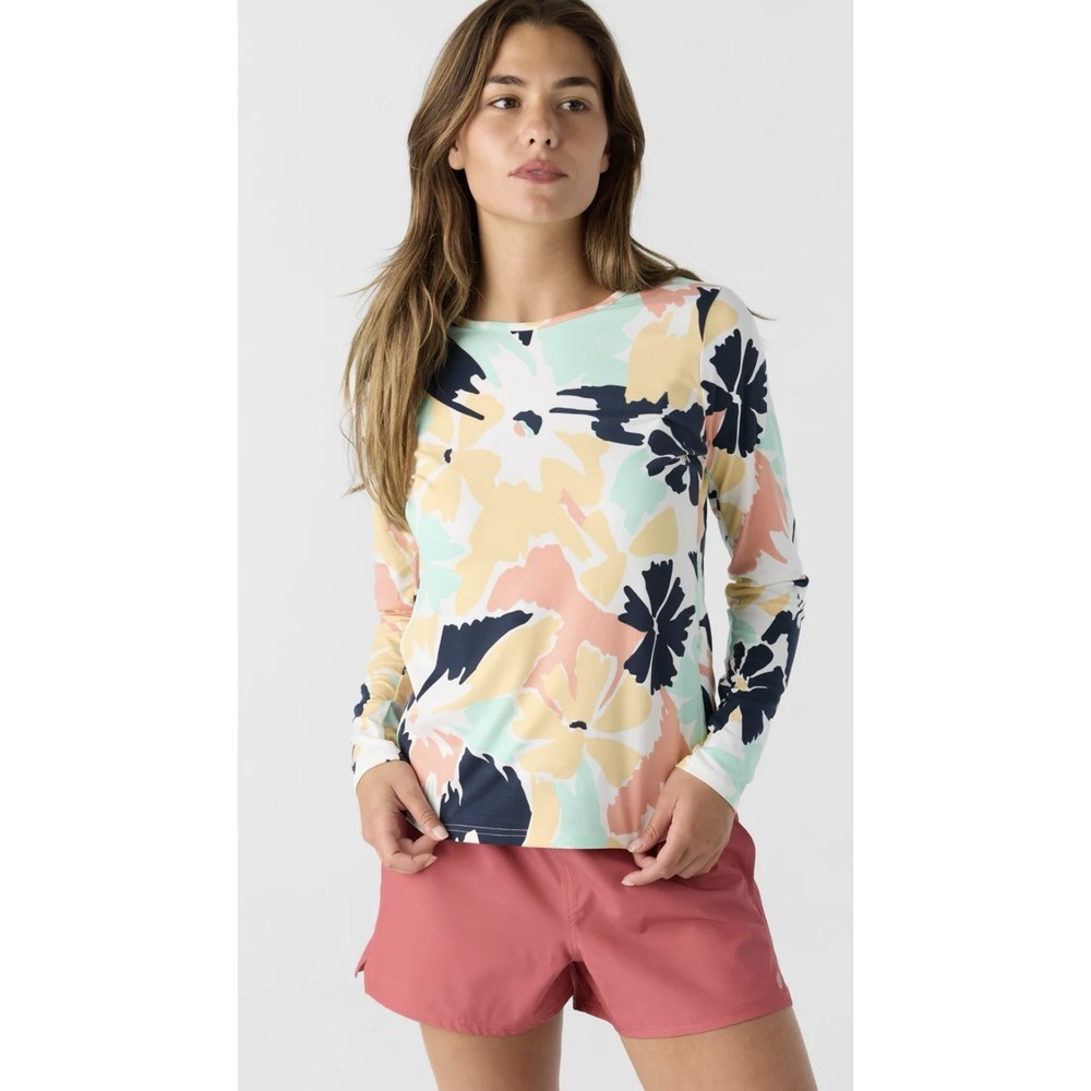 NEW Hang Ten Womens UPF 50+ Long Sleeve Shirt Size L Multicolor Quick Dry
